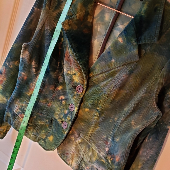 Hand dyed green blue corduroy Sonoma blazer - Picture 7 of 8